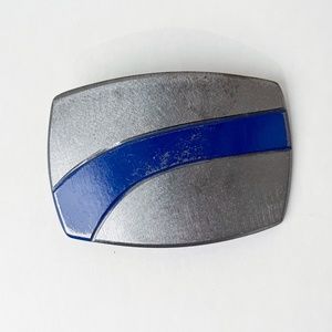 Silver Blue Belt Buckle